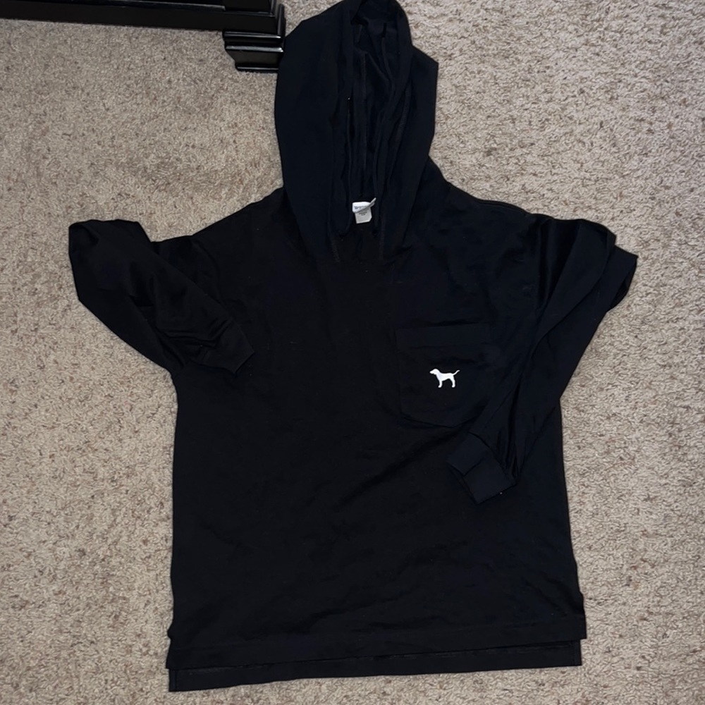 PINK black pullover with hood